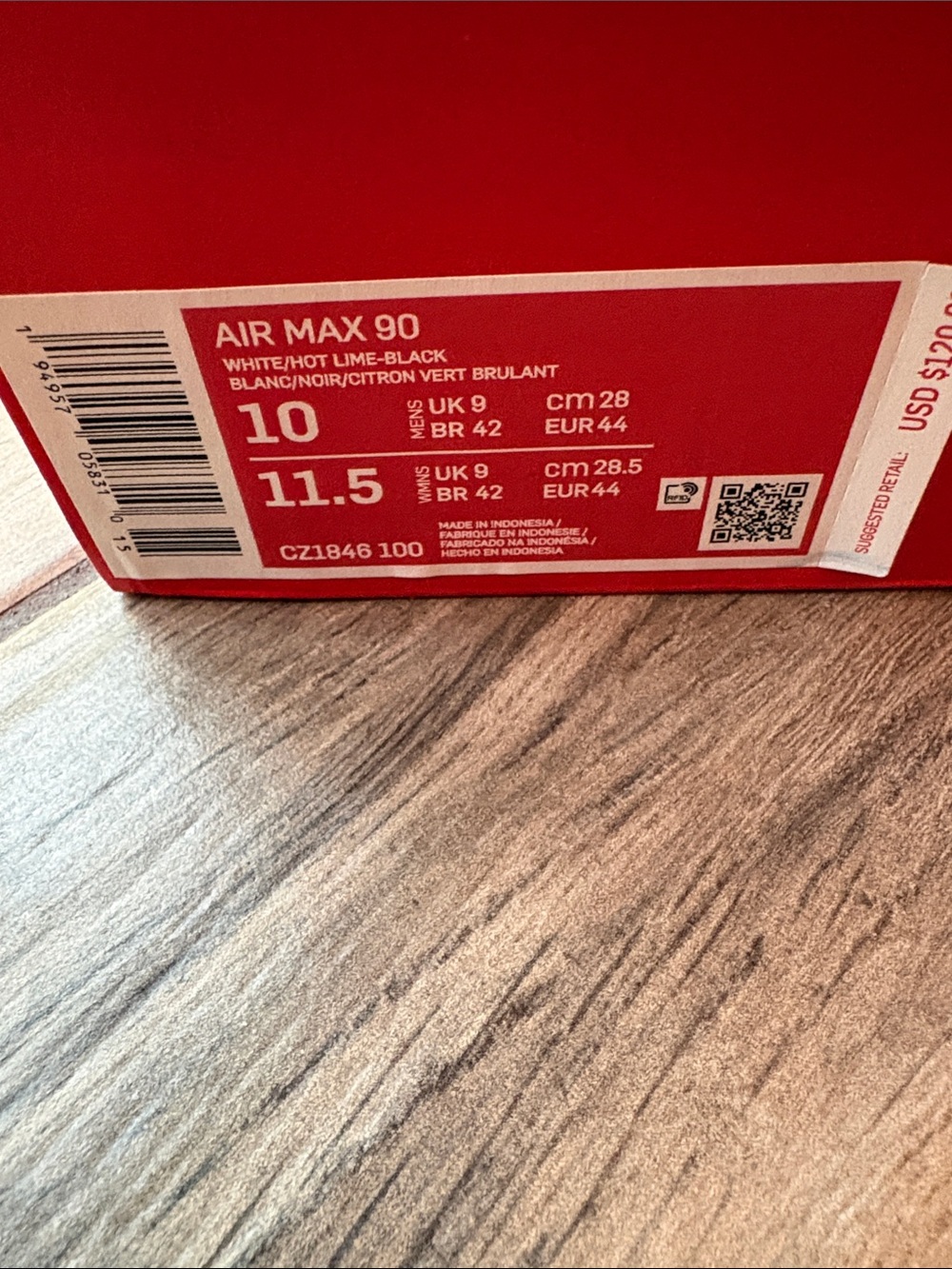 Nike Air Max 90 White Black Neon Lime Accent Sneakers - Picture 3 of 8